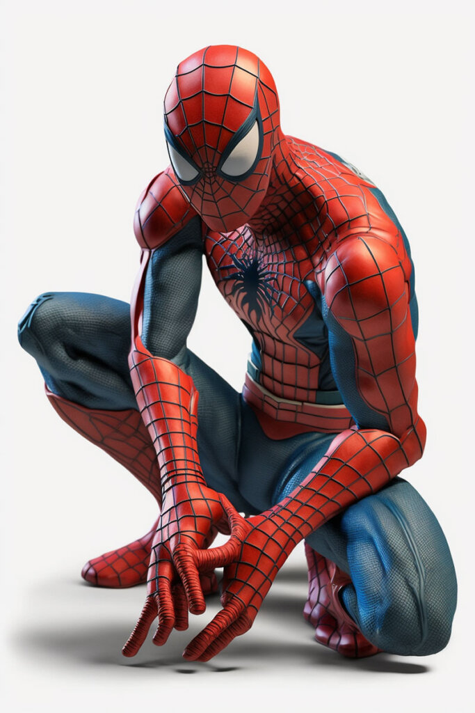 ฟิกเกอร์โมเดล Spiderman วาดรูปด้วย Midjourney AI