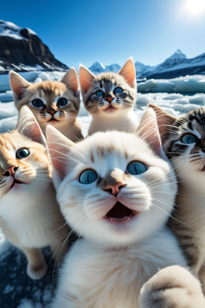 panda baby cats taking a selfie Midjourney AI Prompts