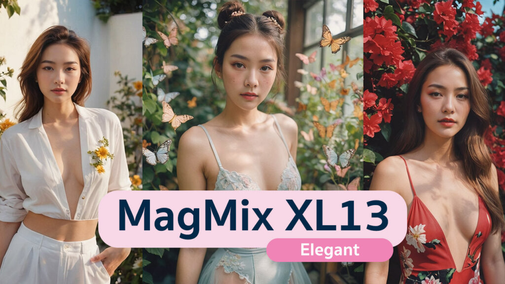 MagMix XL13 Elegant โมเดล SDXL สร้างนางแบบ AI ดาวน์โหลดฟรี